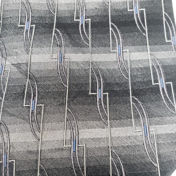 Vintage Mens Necktie Striped Geometric Pattern 3.5x 58" Silver Business Party - Picture 7 of 10